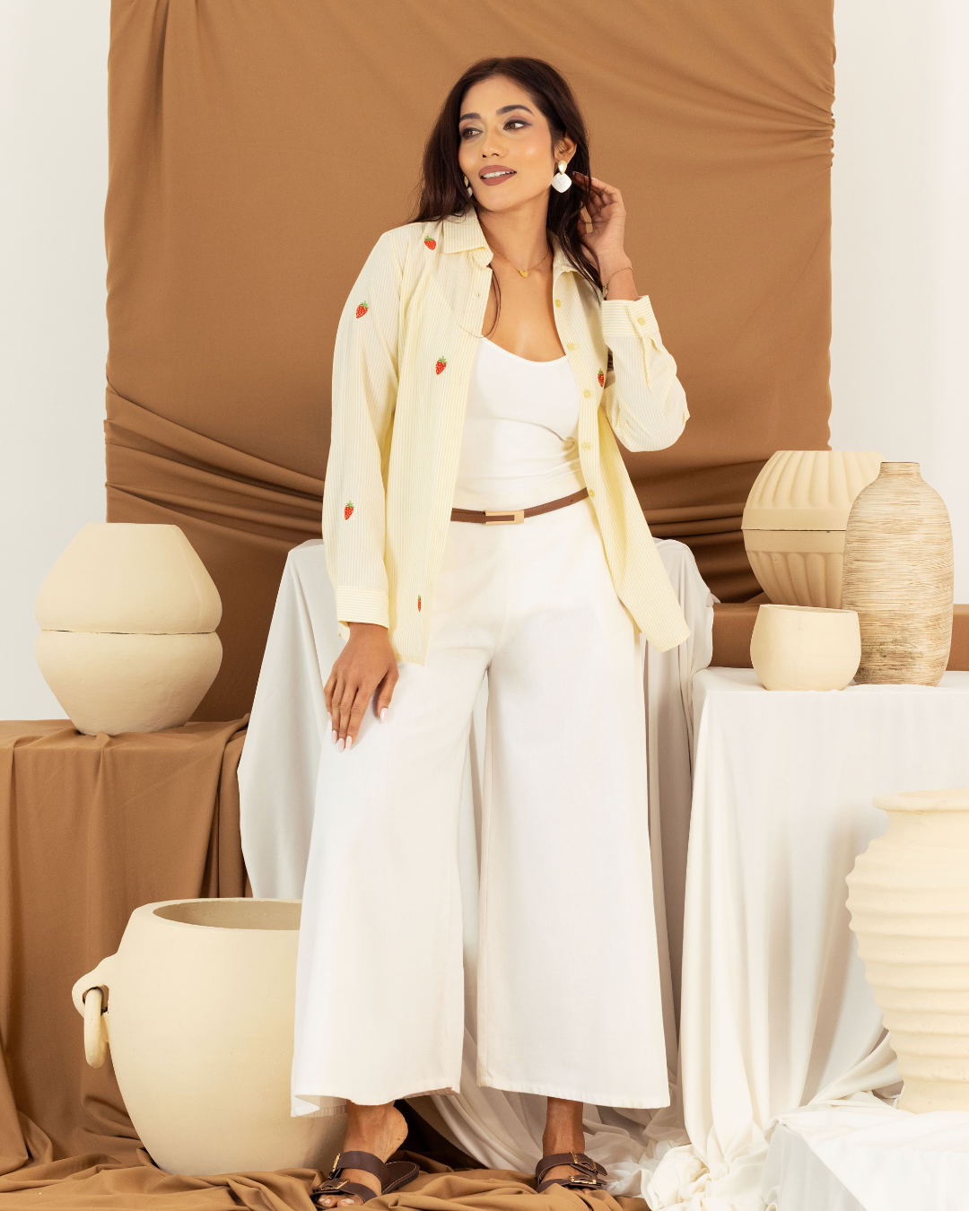 ZERAH EMB YELLOW BLOUSE
