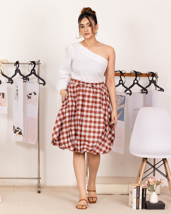 ROSELLE WHITE ONE SLEEVE BLOUSE