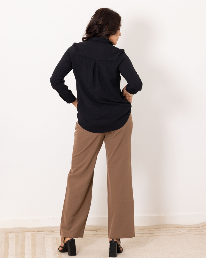 LISA LONG SLEEVE BLACK BLOUSE