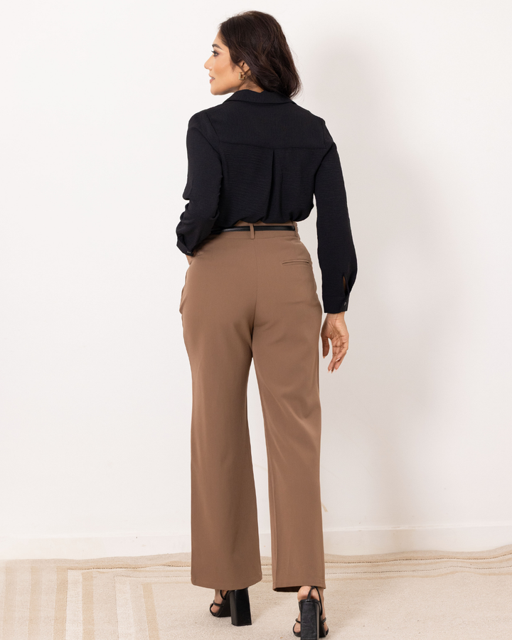 LISA LONG SLEEVE BLACK BLOUSE