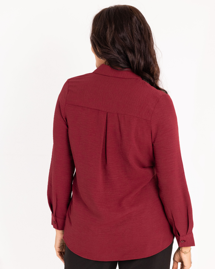 LISA LONG SLEEVE RED BLOUSE