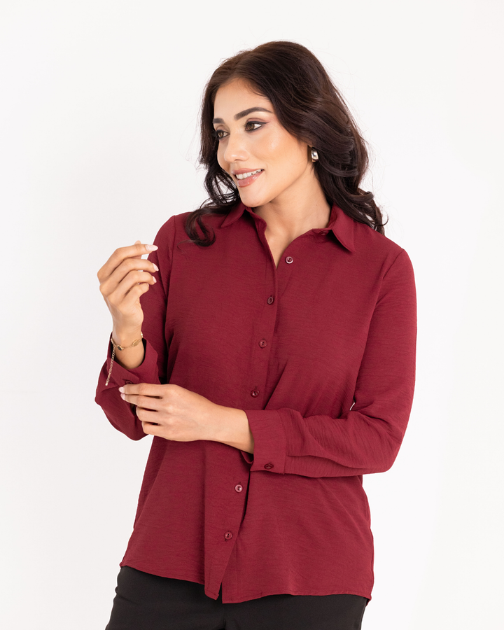 LISA LONG SLEEVE RED BLOUSE