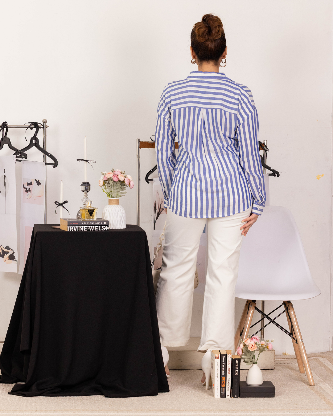 MIYONA BLUE STRIPE TOP