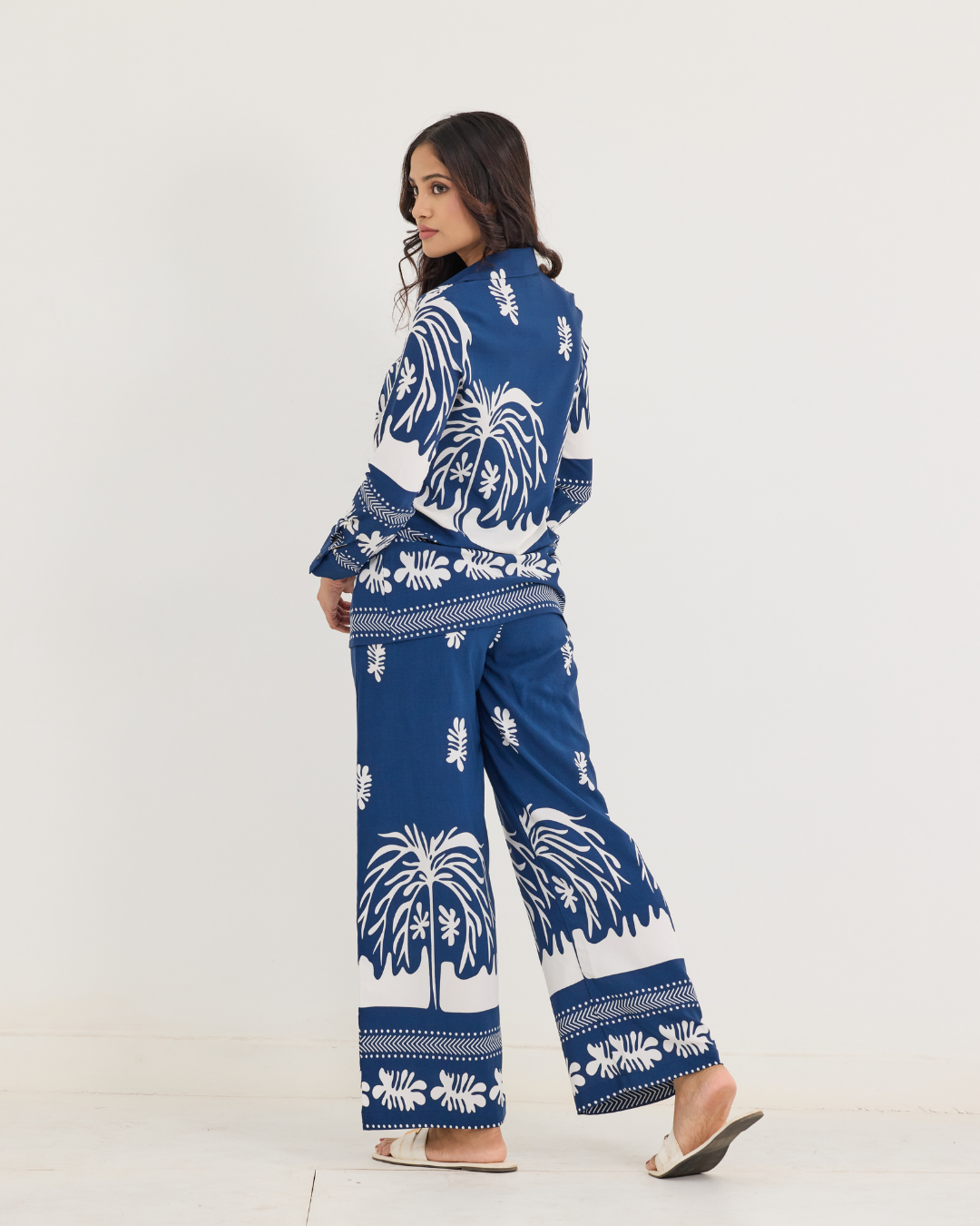 LEONIE PRINTED BLUE BLOUSE