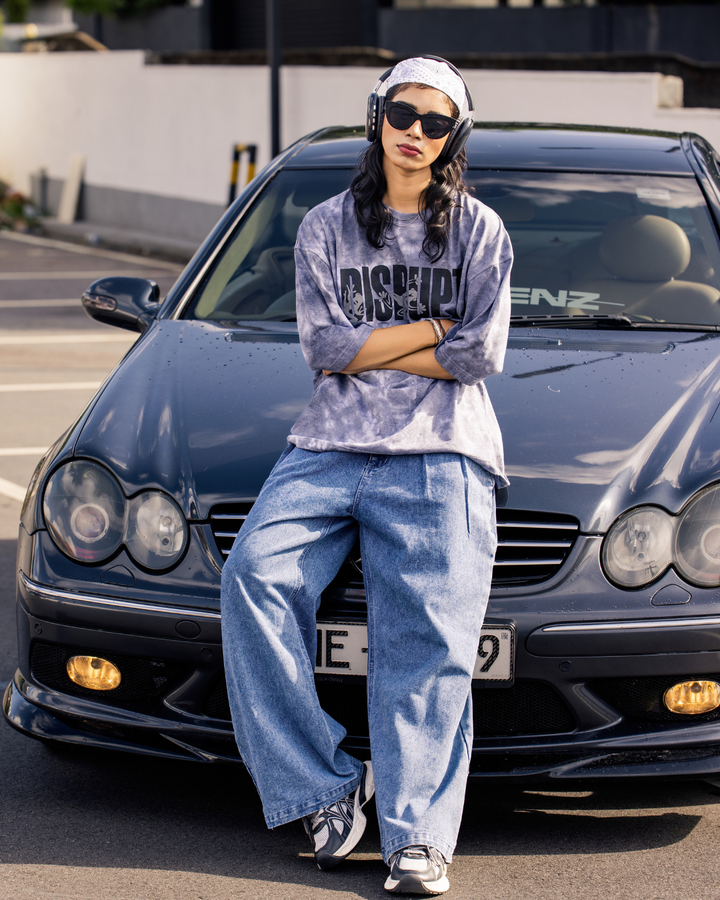 HIGHWAIST NONSTRATC ACID L/BLUE JEANS