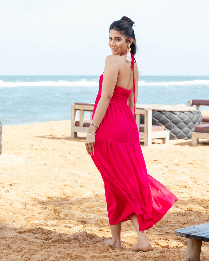 MAVRA HALTER NECK LONG DRESS