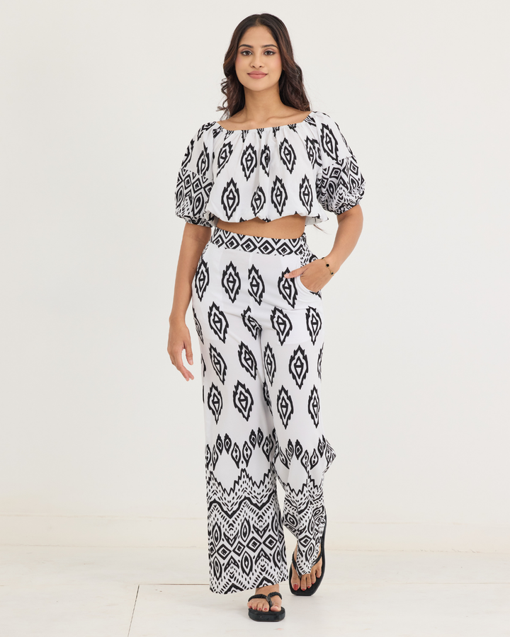 EILEEN OFF SHOULDER PRINTED TOP