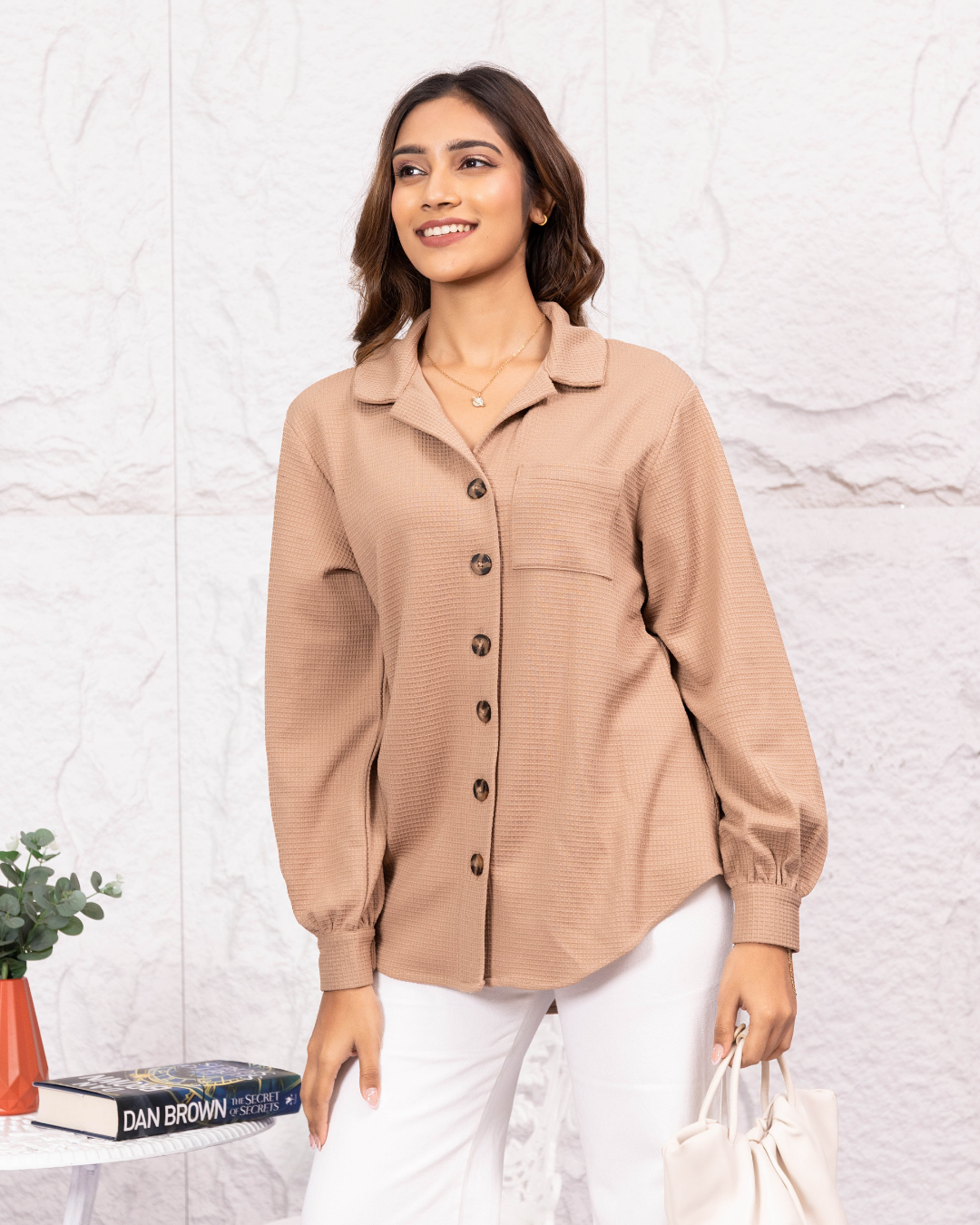 INDIE KNIT BEIGE SHIRT