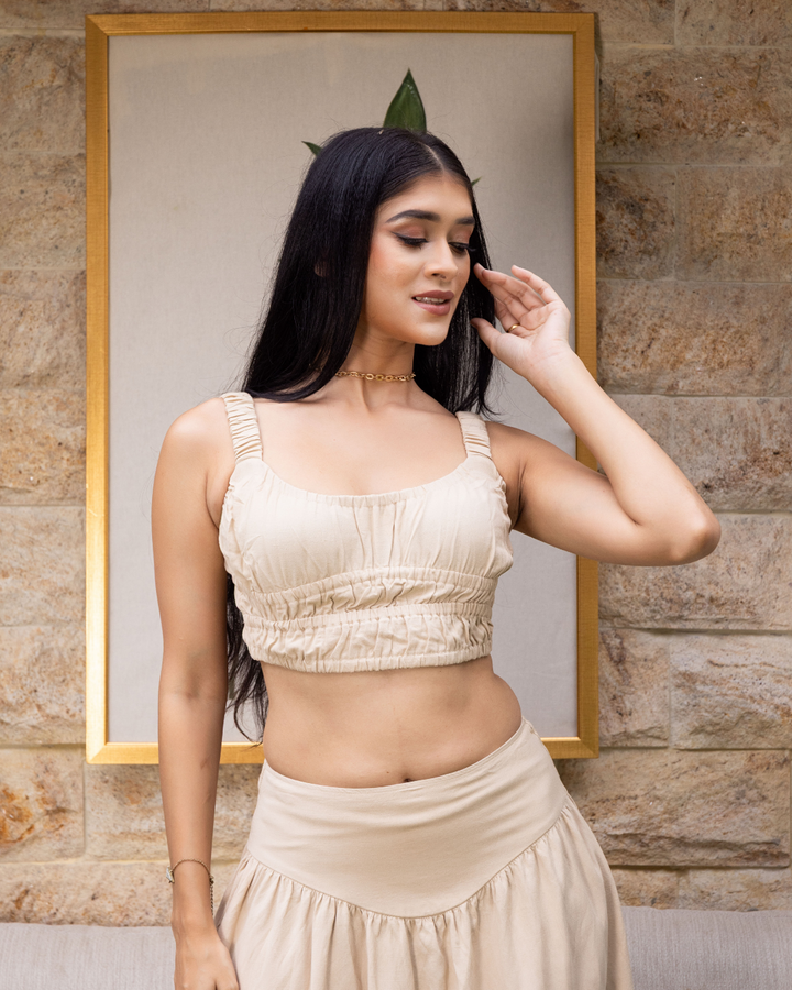 AMORA BROWN CROP TOP