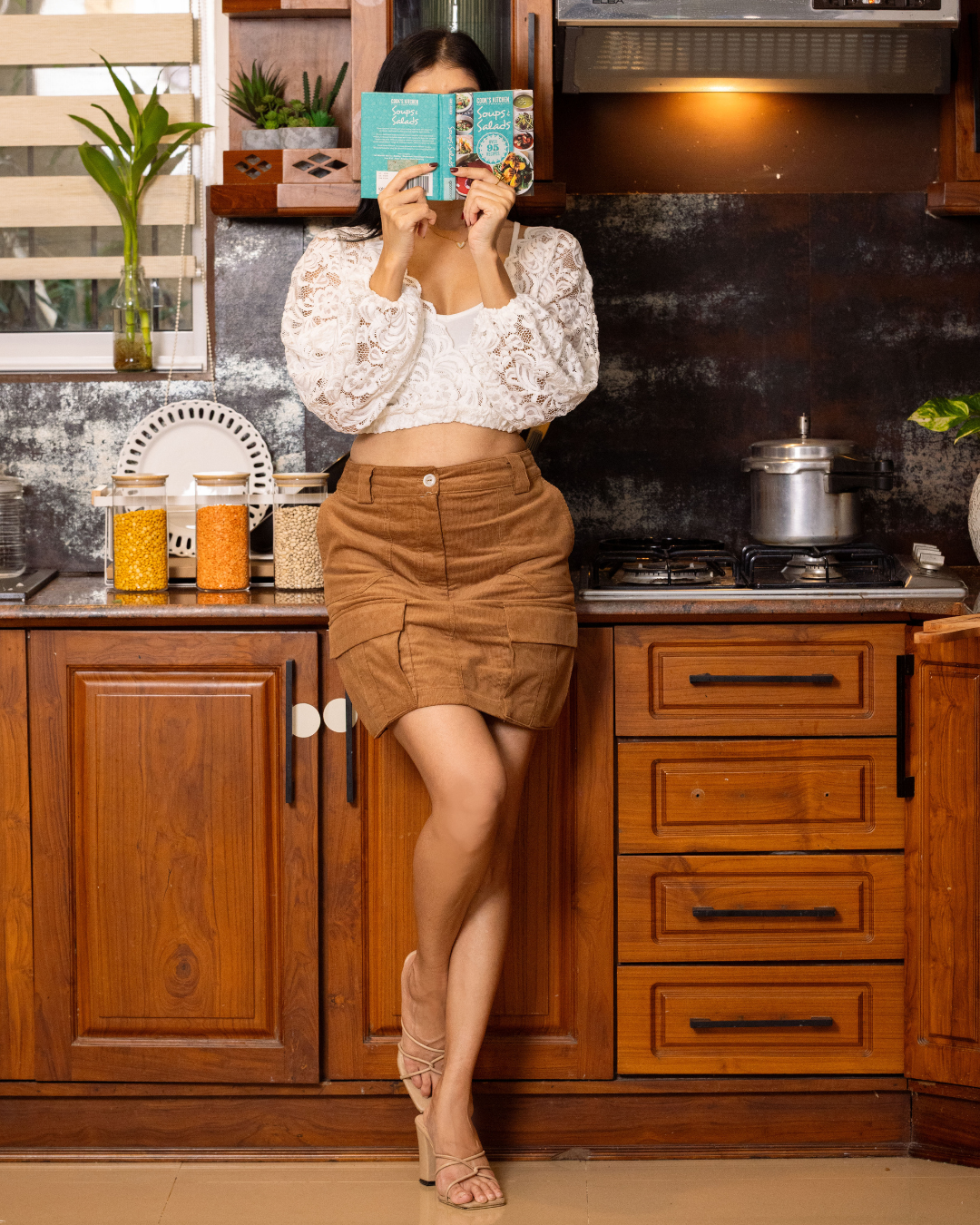 ISABELLA CARGO MOSS GREEN MINI SKIRT
