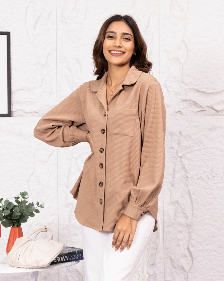 INDIE KNIT BEIGE SHIRT