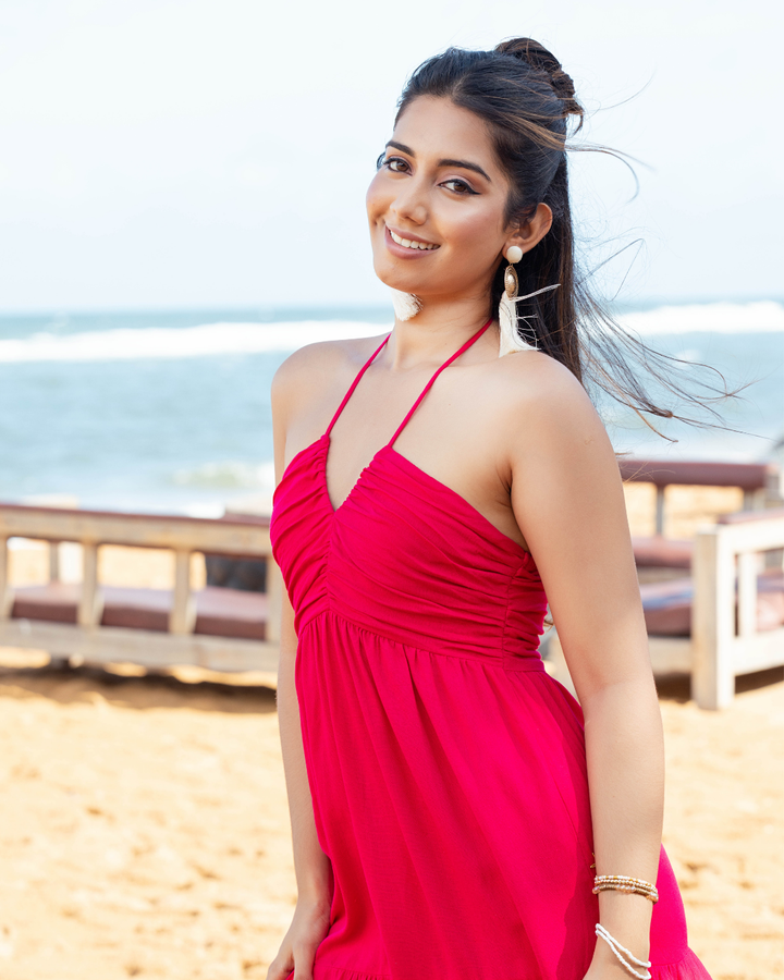 MAVRA HALTER NECK LONG DRESS