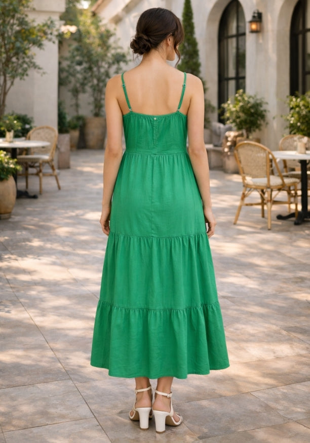 FARREN STRAP GREEN  DRESS