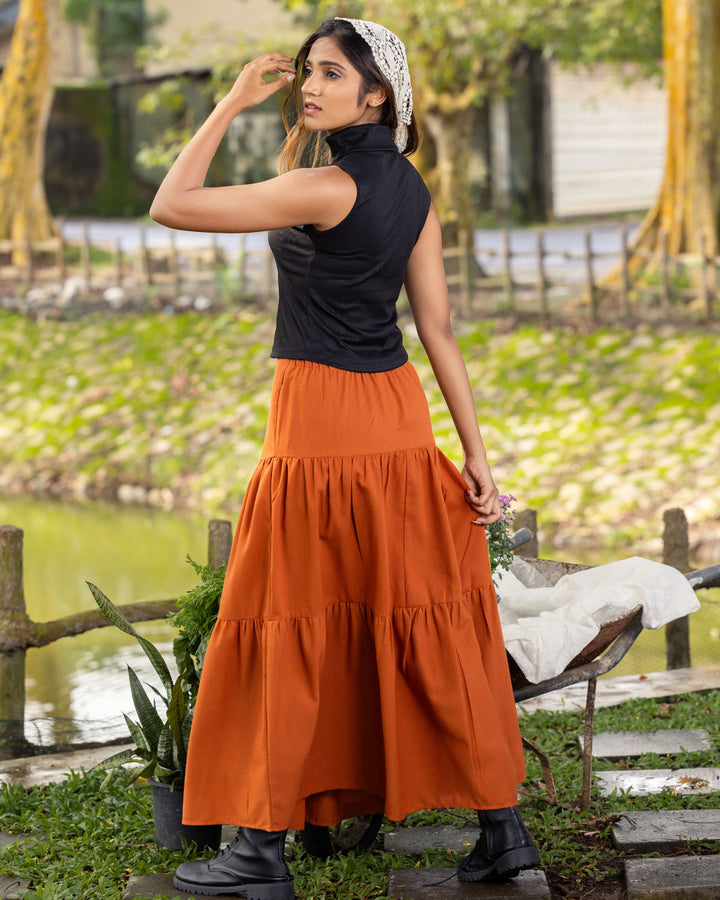 NEVA BROWN MAXI SKIRT
