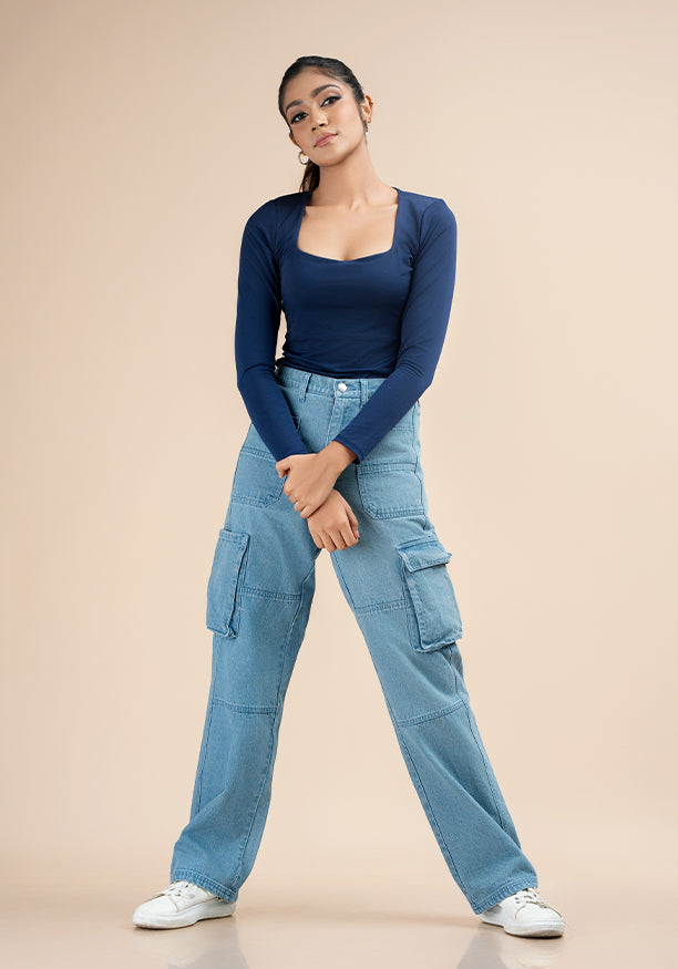 BLOSSOM SCOOP NECK T SHIRT