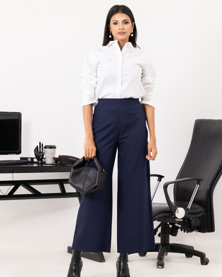 MIRA WIDE LEG NAVY BLUE PANT