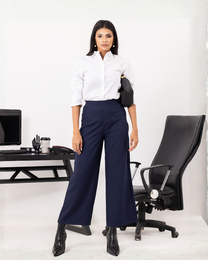 MIRA WIDE LEG NAVY BLUE PANT