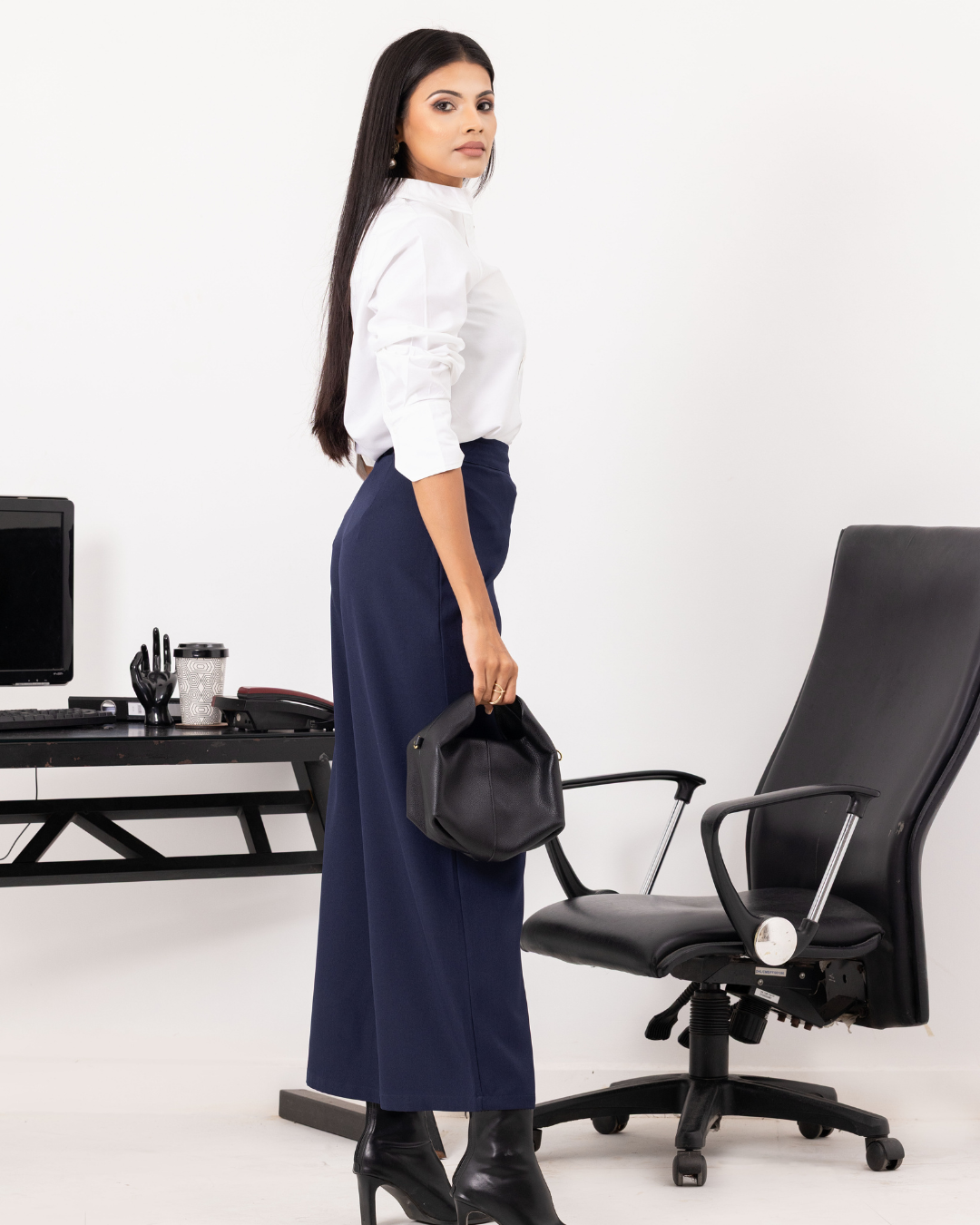 MIRA WIDE LEG NAVY BLUE PANT