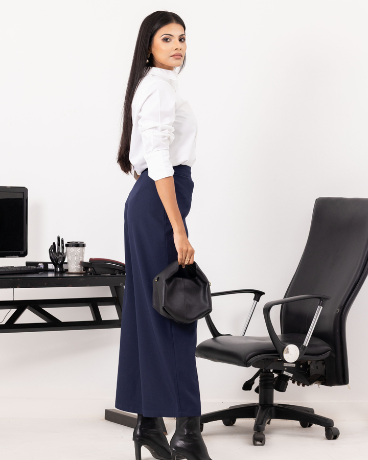 MIRA WIDE LEG NAVY BLUE PANT