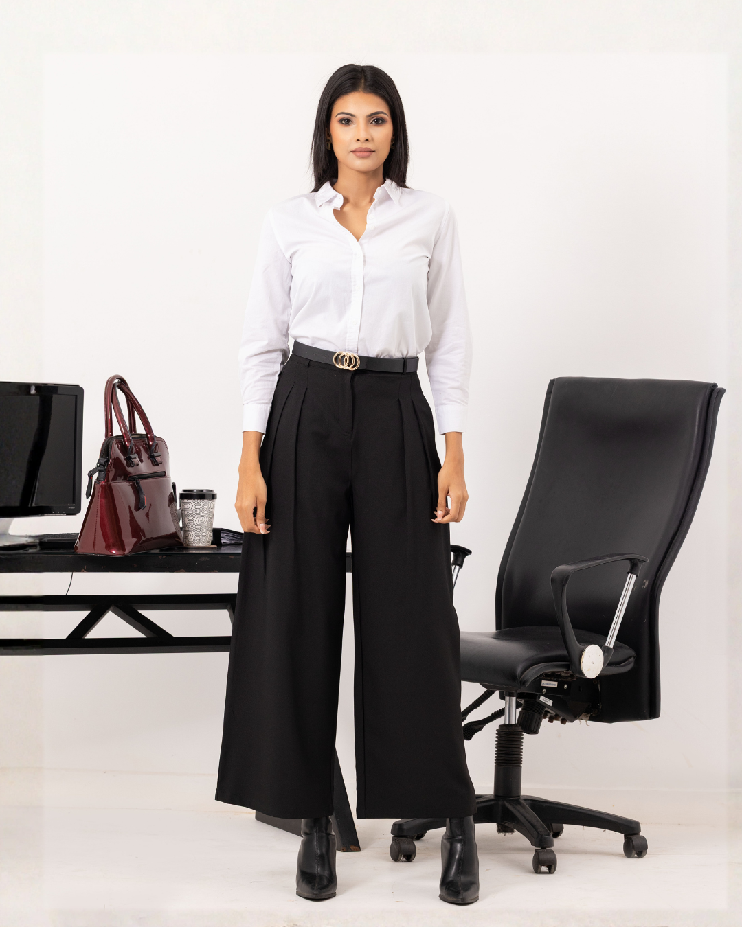 ELINA BLACK OFFICE PANT