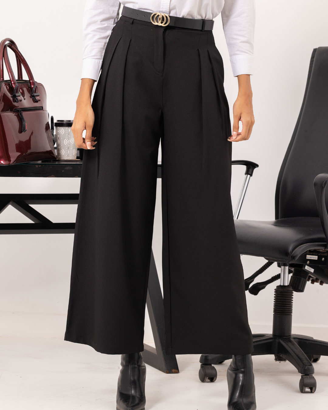ELINA BLACK OFFICE PANT