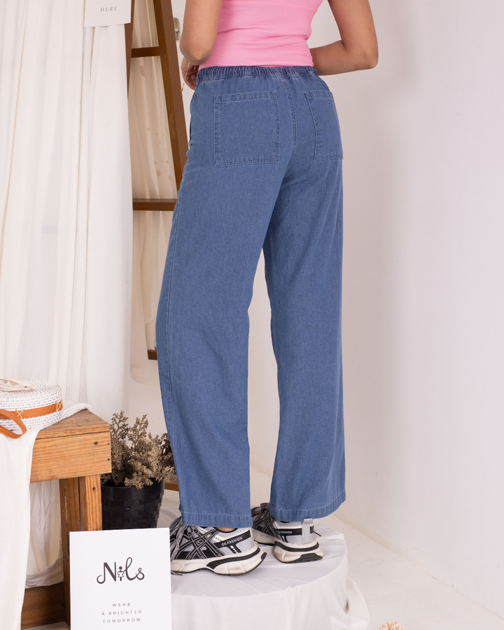DALEYZA ELASTIC WAIST L/B DENIM PANT