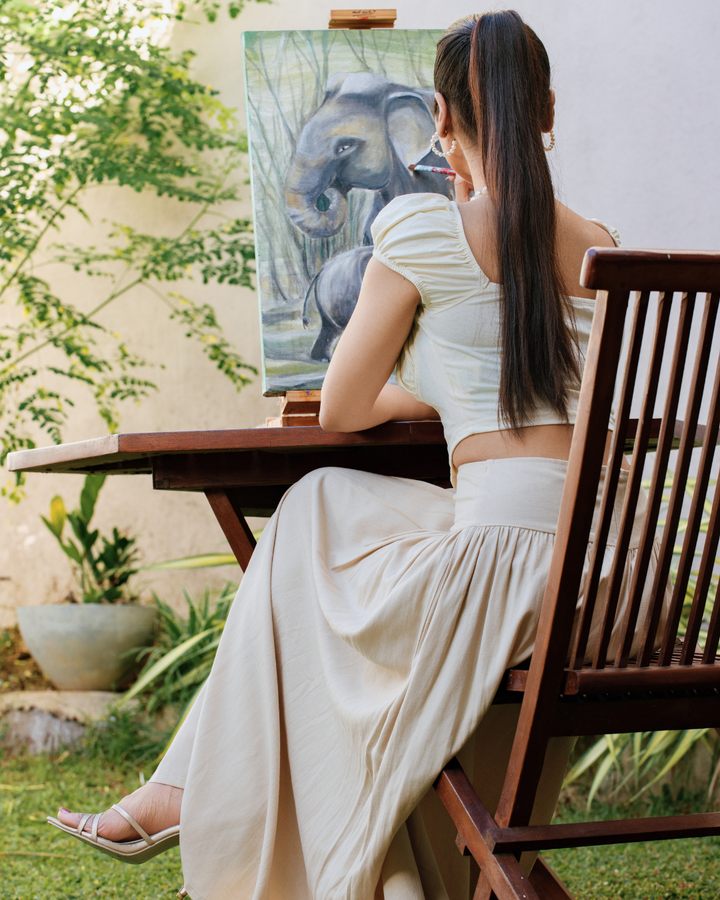 KORA HIGHWAIST DARK BEIGE SKIRT