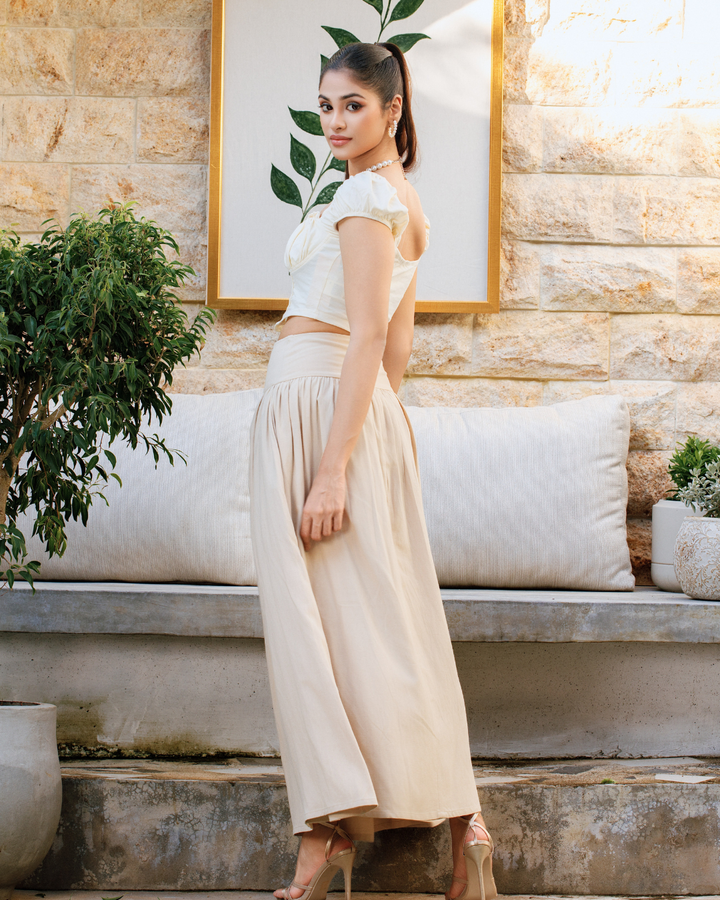 KORA HIGHWAIST DARK BEIGE SKIRT