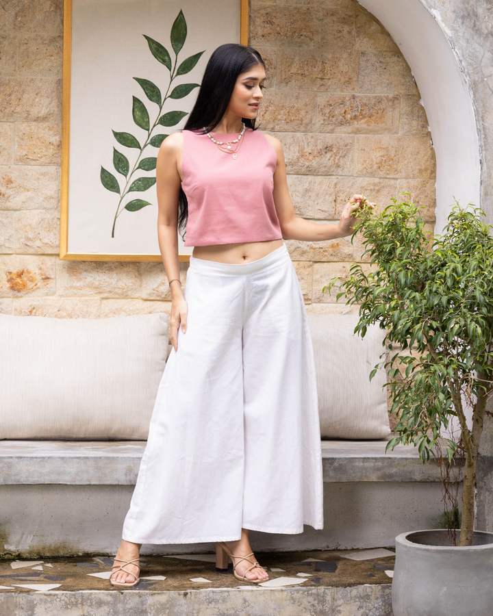 ZELINA DUSTY ROSE CROP TOP