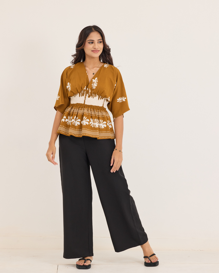 LAVONA SMOCKED BLOUSE