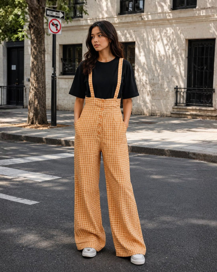 ZOY FRONT BUTTON ORANGE DUNGAREE