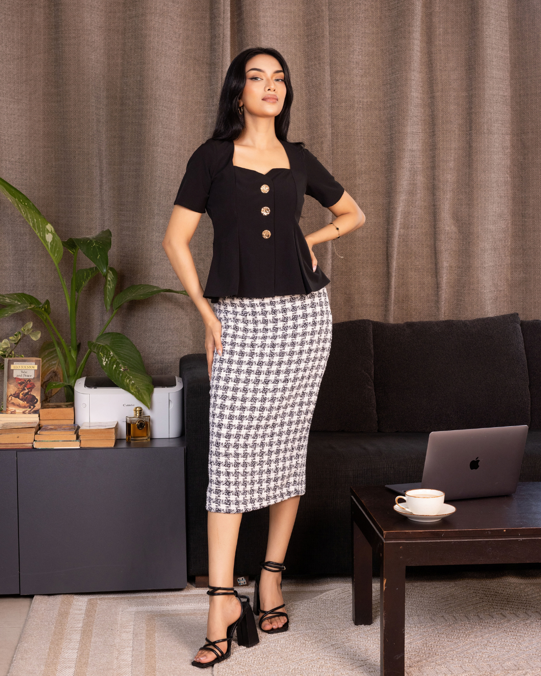 SOPHI WHITE TWILL SKIRT