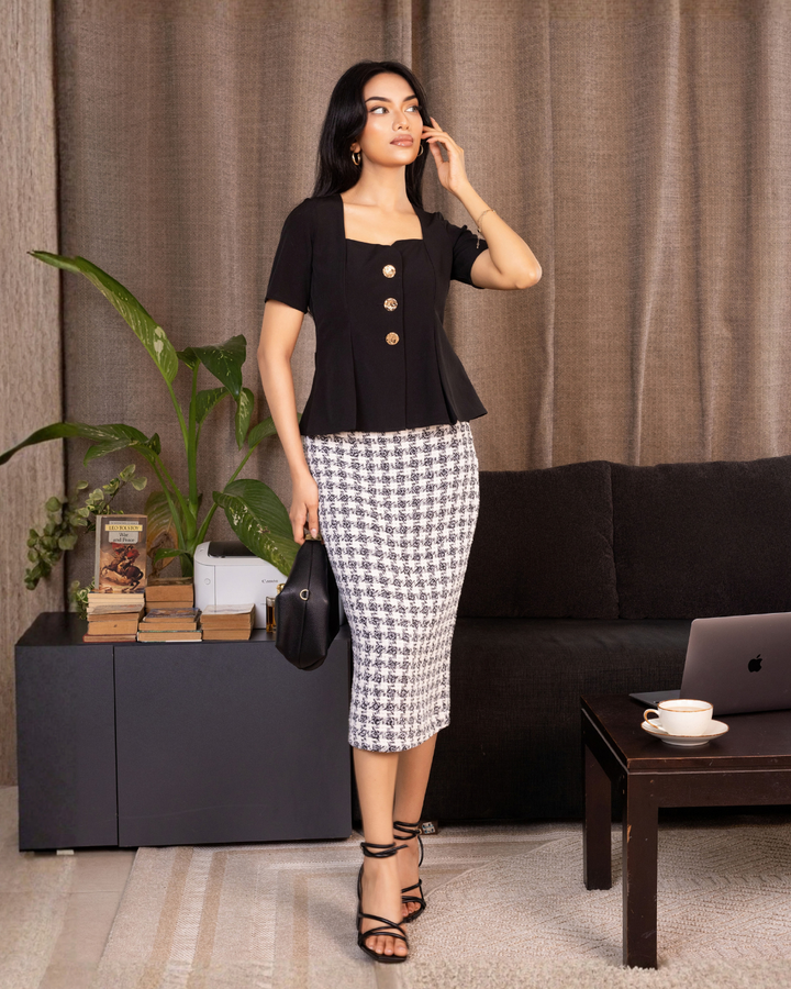 SOPHI WHITE TWILL SKIRT