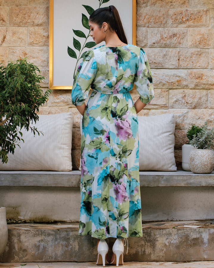 MAZIE FRONT OVERLAP MAXI DRESS