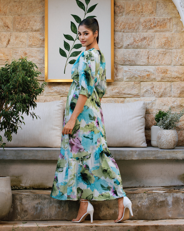 MAZIE FRONT OVERLAP MAXI DRESS
