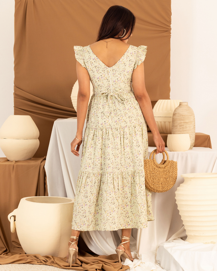 LILA PRINTED GREEN DRESS