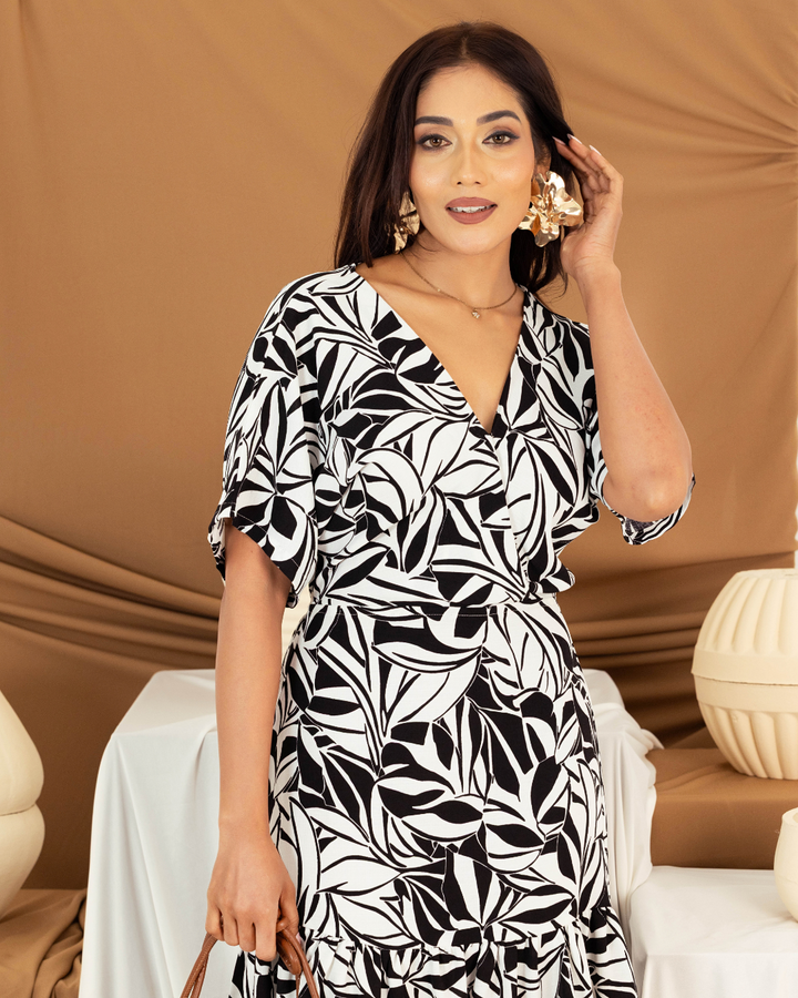CARMEN PRINT BUSTIER WHITE SUN DRESS