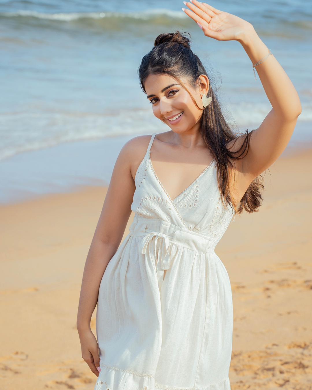 KIARA CUTLON STRAP OFF WHITE MAXI DRESS