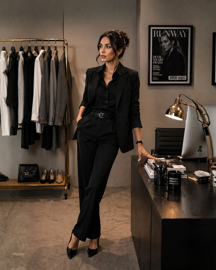 LISA LONG SLEEVE BLACK BLOUSE