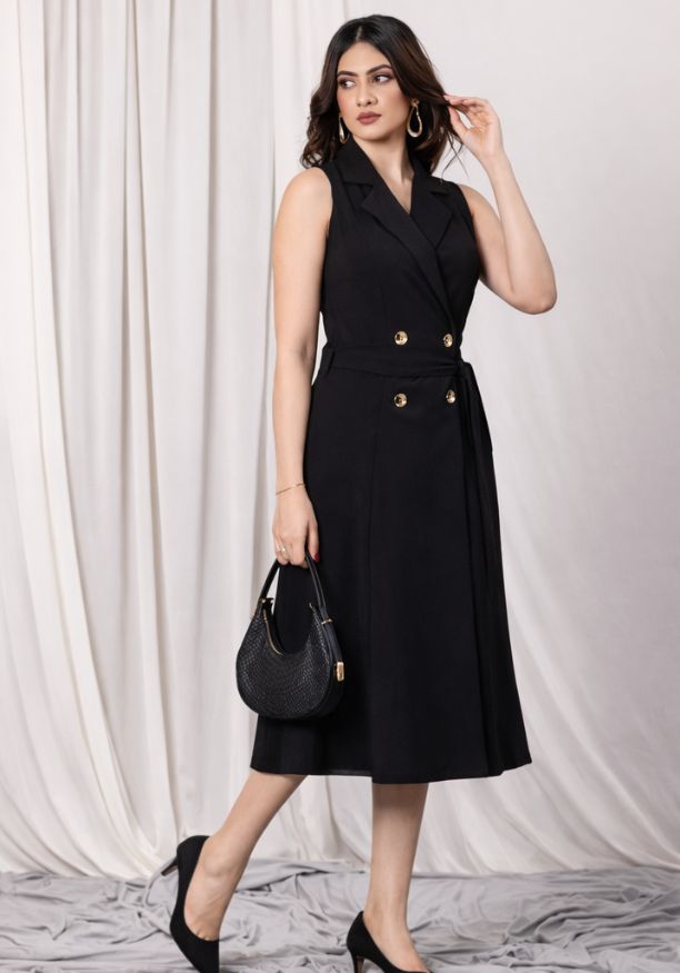 KATEY SLEEVELESS BLACK DRESS