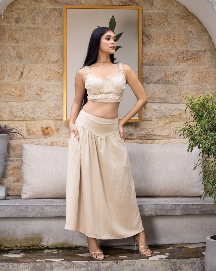 AMORA BROWN CROP TOP