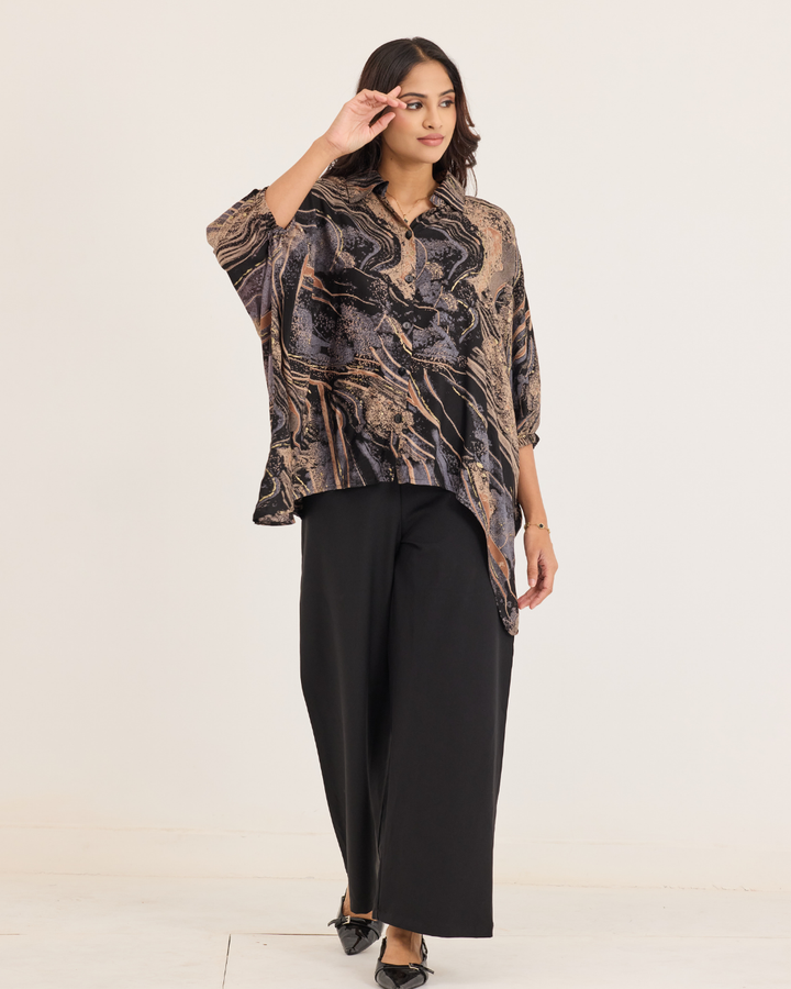 AIDA BAGGY BLACK SHIRT