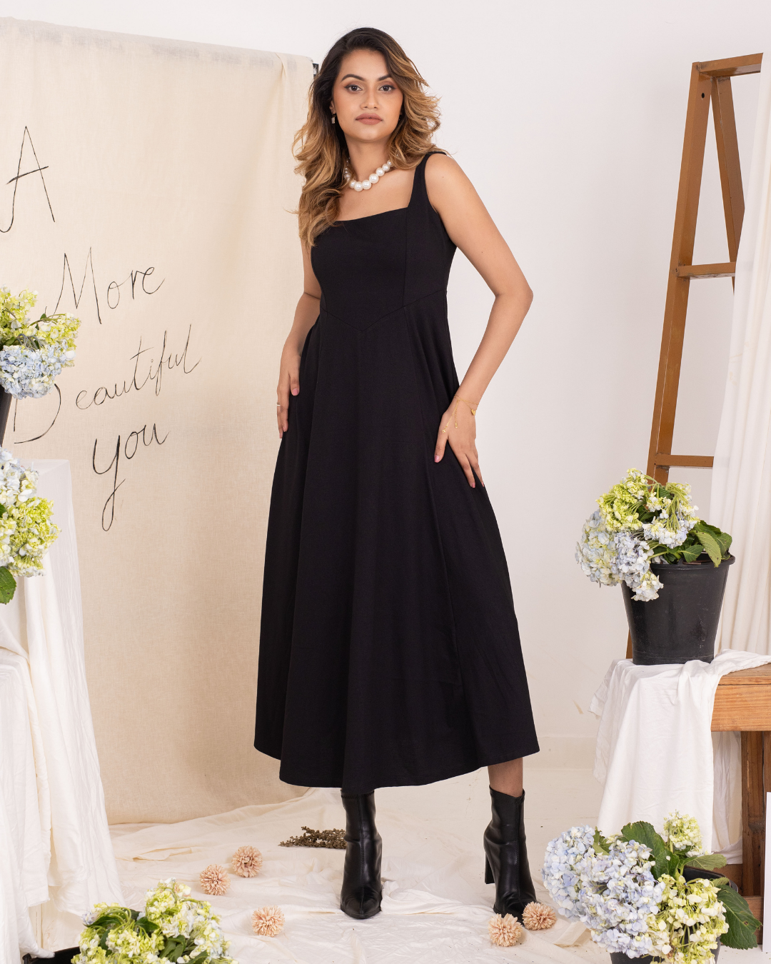 VIANNA BLACK STRAP DRESS