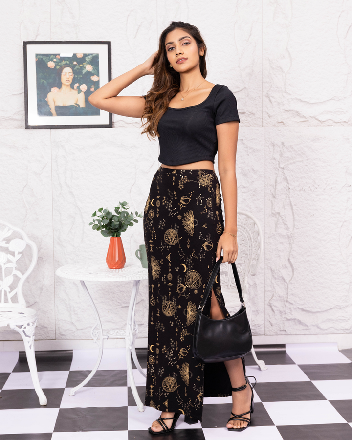 AURORA MAXI SKIRT WITH FRONT SLIT
