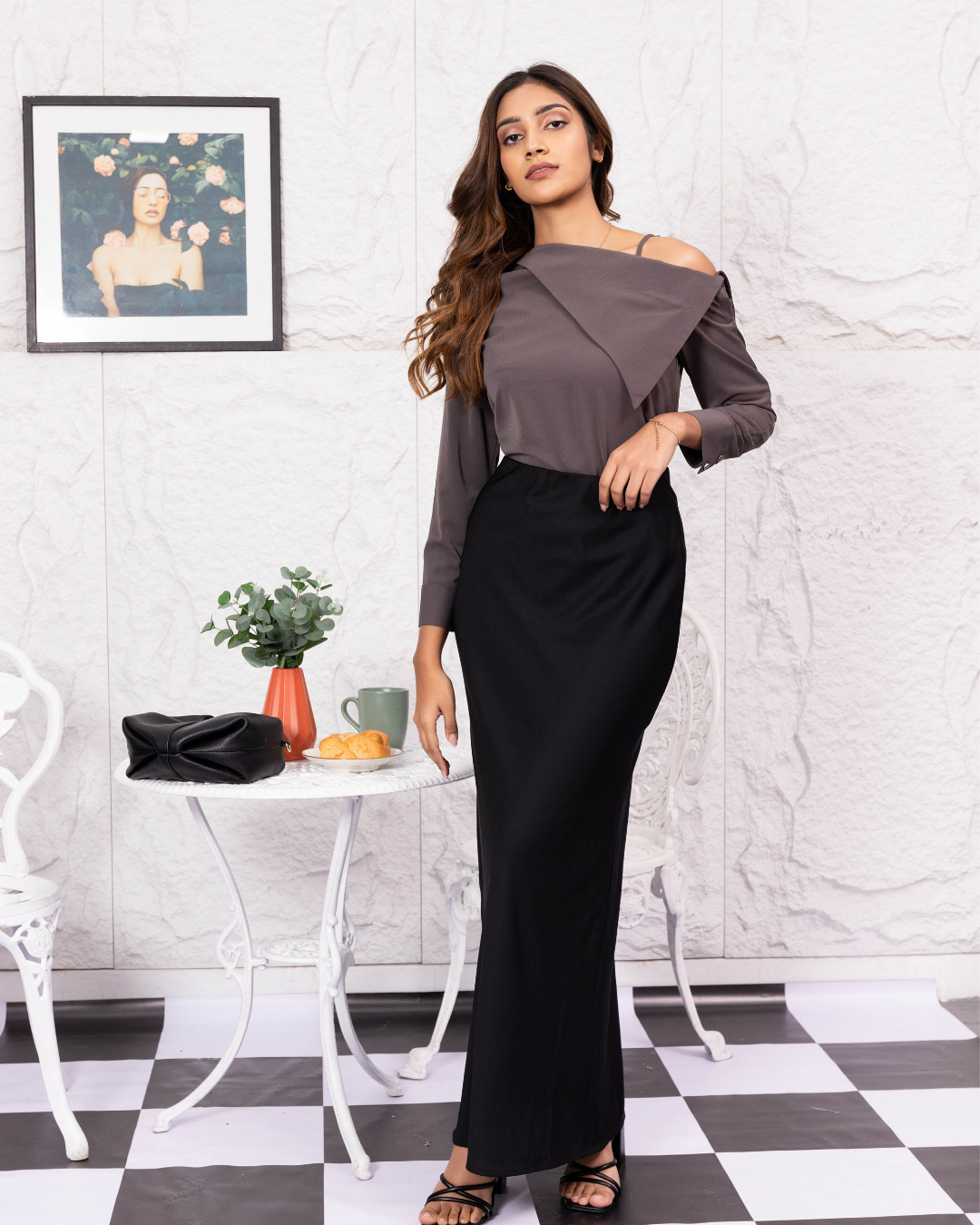 MALIA ONE SHOULDER LONG SLEEVE BLOUSE
