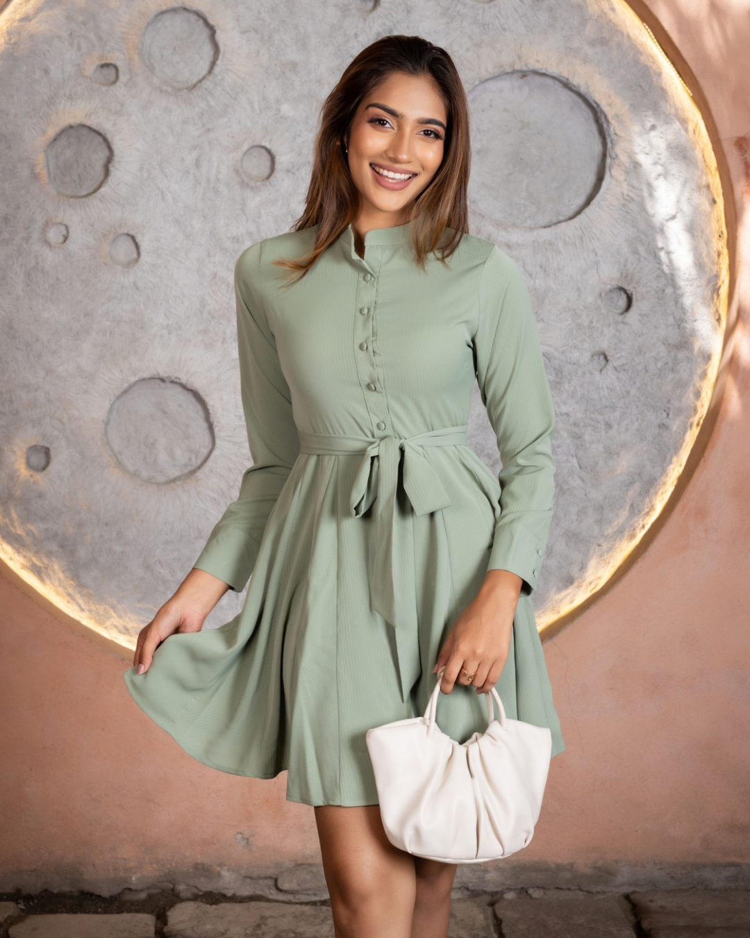 BIANCA FRONT KNOT SHORT DRESS