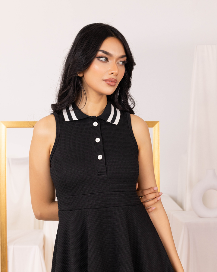 SYLVIA COLLARED GREEN SHORT DRESS