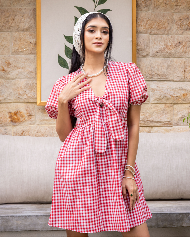 LILIANA PUFF SLEEVE SHORT DRESS