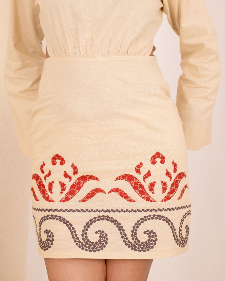 ANWEN OFF WHITE SHORT DRESS