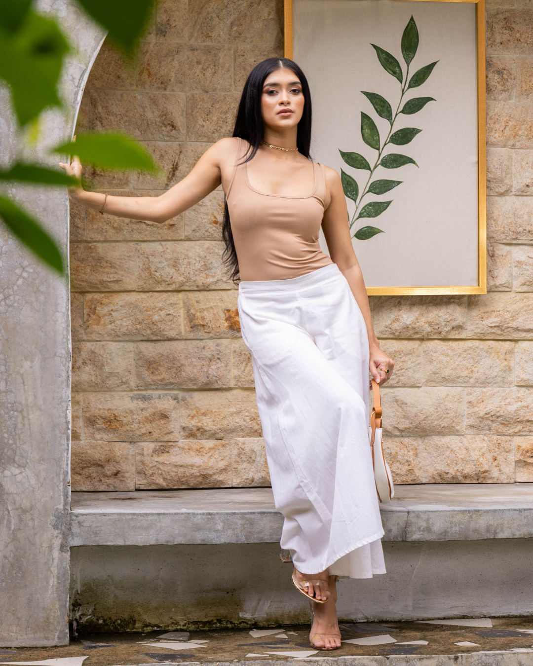 KAYLA LIGHT BROWN RIB TOP